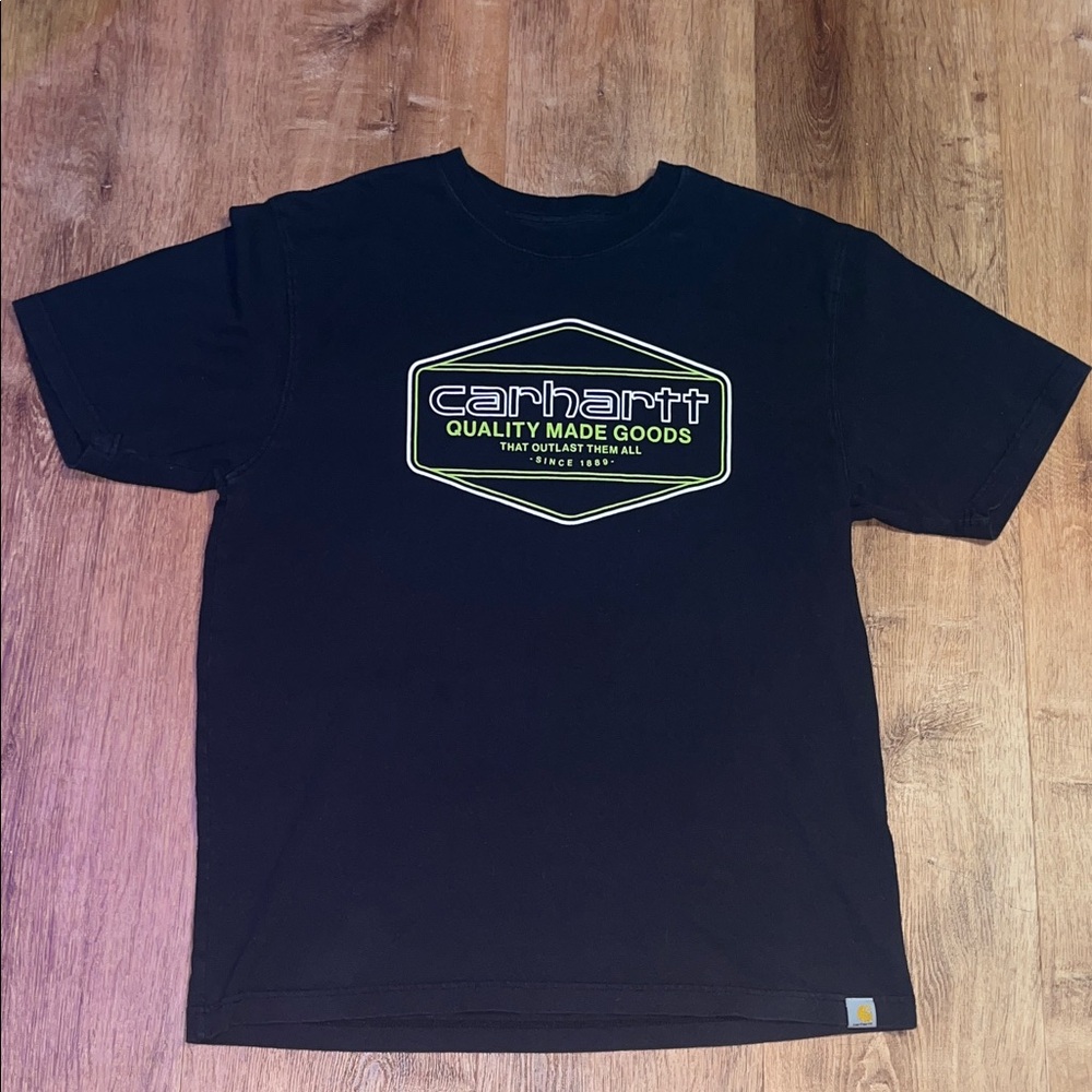 Carhartt Black Tee with Green Graphic